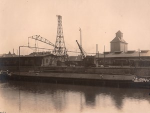 Germany Riesa Elbe Harbour Water-Crane old Photo 1930'