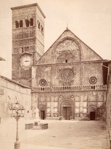 Assisi Church Cathedral Facade Italy Old Photo 1875'