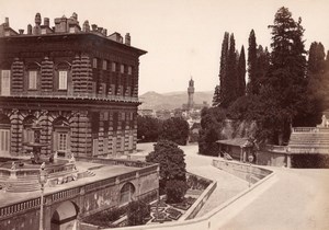 Firenze Palazzo Vecchio da Boboli Italy Old Photo 1875'