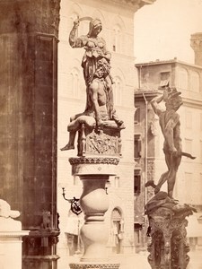 Firenze Loggia dei Lanzi Giuditta Italy Old Photo 1875'