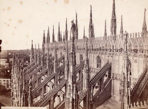 Milano Detail Sculptue Duomo Italy Old Photo 1875'