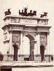 Milano Milan Italy Arco della Pace Luigi Cagnola Piazza Sempione old Photo 1875