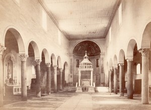 Ravenna San Apollinare Church Interior Old Photo 1875'