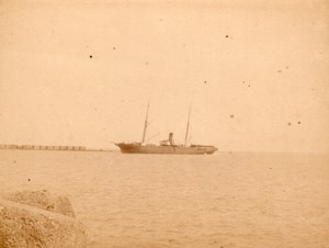 Algeria Alger Port Steamer at Sea old Photo 1890'