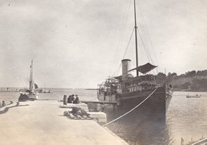 Steamer Carry Boarding Boat France Old Photo 1890'