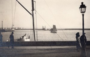Le Havre Harbour Animated SailBoat France Photo 1930