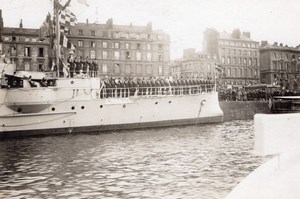 Harbour Animated Military Boat France Old Photo 1910'