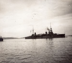 Villefranche sur Mer rade Military Boat old Photo 1910'