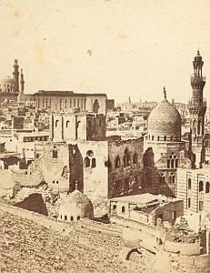 Cairo Mosque Panorama Study Egypt Old Photo 1880