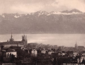 Lausanne Savoie Alpes Switzerland old Photo 1890