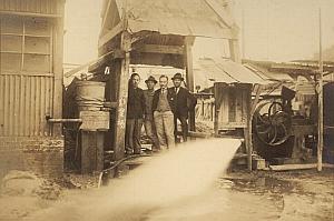 Men Group by working Water Pump Japan old Photo 1929