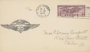 1st Flight Airplane 1930 USA San Diego Philadelphia