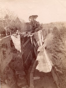 Italy Papal Garden Fortified Wall Roma old Photo 1880'