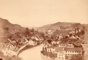 Switzerland Baden panorama old Albumen Photo 1867