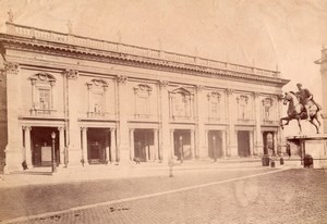 Italy Rome Roma Piazza del Campidoglio Palazzo Nuovo Statue old Photo 1880'