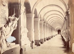 Italy Genova Camposanto galleria old Photo 1880'