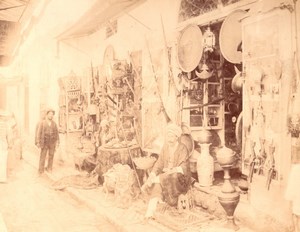 Tunisia Tunis Souk Market Animated old Photo 1880'