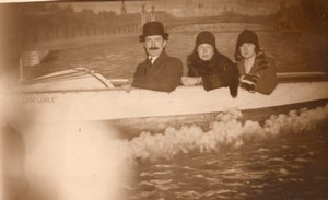 Family Boat Joke France Arcade Photo RPPC 1920