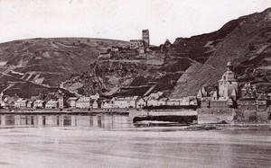 Caub Ruins Gutenfels Germany Rheinlande Cabinet Card Photo CC 1897