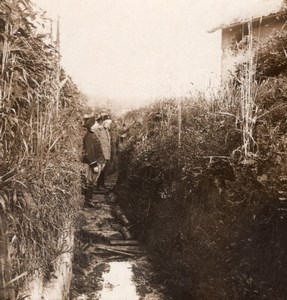 Railway Trench Access French Front WWI Stereo Phot 1918