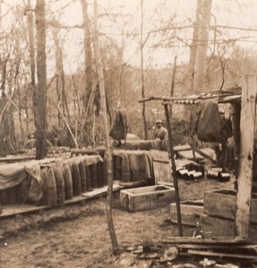 Artillery Position French Front WWI Stereo Photo 1918