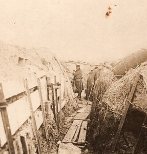 Wooden Trench French Front WWI Stereo Photo 1918