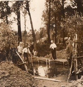 Camouflage pond French Front WWI Stereo Photo 1918