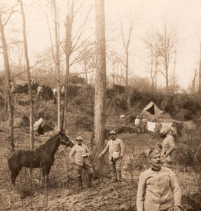 Artillery Position French Front WWI Stereo Photo 1918