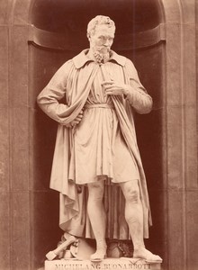 Statue Michelangelo Italian Genius Alinari Photo 1880