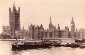 Westminster Parliament London old Photo J.V. 1875