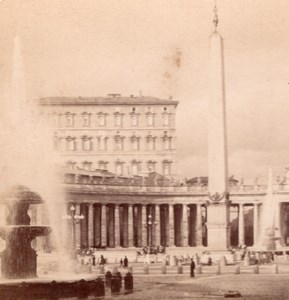 Vatican Palace Pope Roma Italy old Stereo Photo 1895