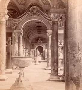 Vatican Museum Art Roma Italy old Stereo Photo 1895