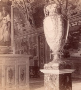 Alabaster Vase Vatican Roma Italy old Stereo Photo 1895