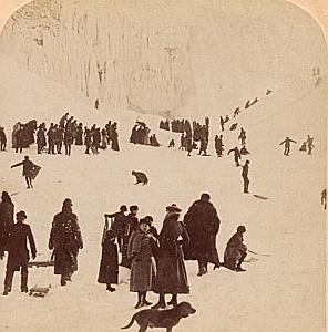 Great Ice Mountain Niagara Falls old Stereo Photo 1895