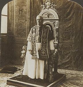 Pope Pius X Throne Room Vatican old Stereo Photo 1900