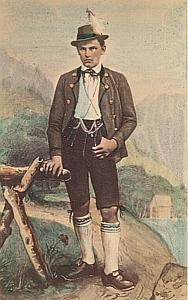 Oberbayern Traditional Fashion hand colored Photo 1870