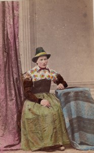 Oberbayern Traditional Fashion hand colored Photo 1870