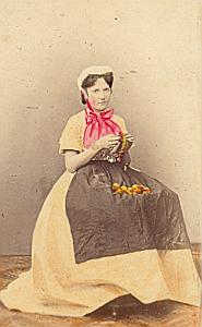 Dienstmaedchen Traditional Fashion hand colored Photo