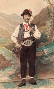 Austrian Traditional Fashion hand colored Photo 1870