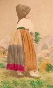 Austrian Traditional Fashion hand colored Photo 1870