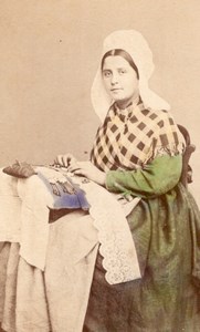 Belgium Traditional Fashion hand colored Photo 1870