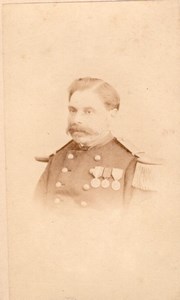 Military Second Empire Man Medals France CDV Photo 1871