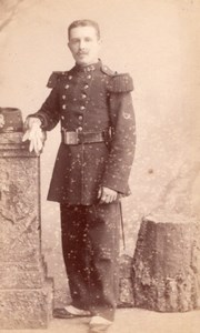 Military Soldier Uniform France Old CDV Photo 1880