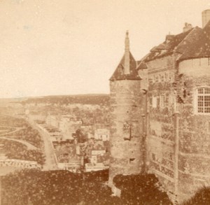 Castle & Beach Dieppe Old Valecke Stereoview 1865