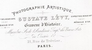 Photographic Studio Pioneer Levy Porcelaine Card 1860