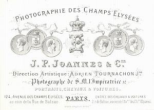 Photographic Studio Ad Tournachon Porcelaine Card 1861