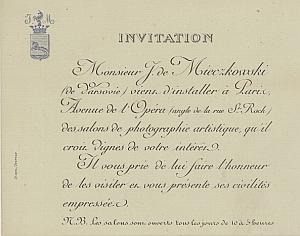 Photographic Invitation Mieczkowski Studio Paris 1870