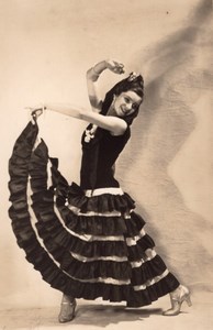 Spanish Dance Woman Arcachon France old Photo 1930