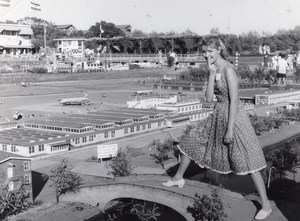 Woman Model Fashion City Miniature old Photo 1965