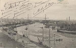 Landing Air Ship Albatros 1906 Nantes Leblanc signed PC